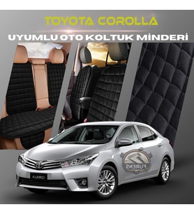 Toyota Corolla Siyah Renk Tay Tüyü Cepli & Terletmez Sırtlı Oto Koltuk Minder Seti - Koltuk Koruma Kılıfı (ÖN & ARKA TAM SET)