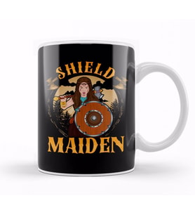 Shield Maiden Female Viking Warrior Norse Myth Kupa Bardak Porselen