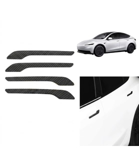 Tesla Model 3 Y Karbon Dış Kapı Kolu Kaplama Seti 4 Lü Siyah
