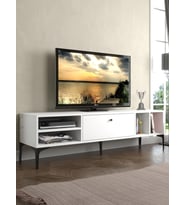 Wood'n Love Milan Tv Ünitesi Minifiks Bağlantı , Dolap Metal Ayak - Beyaz / Siyah