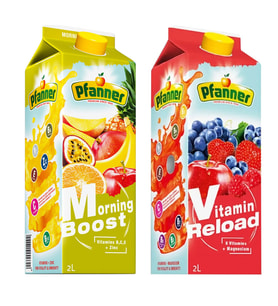 Pfanner 2 lt Morning Boost ve Vitamin Reload Meyve Suyu 2 li Paket