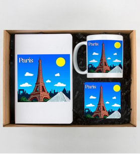 Paris Tasarımlı Defter,Kupa Ve Bardak Altlığı Seti