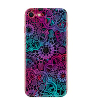 Apple iPhone 5 6 7 8 Plus Se XR Kılıf Desemli Silikon Colurful Mandala 1667