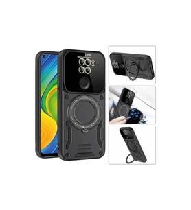 Note 9 Joy Lens Standlı Kapak - Siyah
