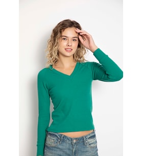 Vishenka Kadın V Yaka Body (Yeşil)