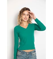 Vishenka Kadın V Yaka Body (Yeşil)