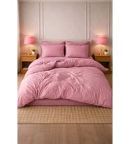 MORE HOME Çift Kişilik Yorgan Kılıfı + Yasyık Kılıfı  Çarşafsız Gül Kurusu