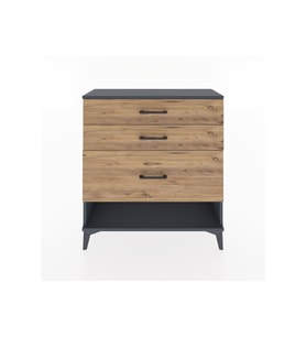 Arges Şifonyer 3 Çekmeceli 88x30x96 Antrasit-Çam