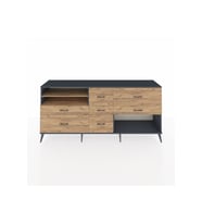 Hyperion Konsol 2 Raflı 7 Çekmeceli  220x44x99 Antrasit-Çam