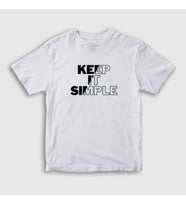 Presmono Unisex Çocuk Beyaz Keep It Simple T-Shirt 510009tt (Beyaz)