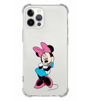 Apple iPhone 12 Pro Uyumlu Köşe Korumalı Antişok  Kapak Minnie Mouse Tasarımlı Şeffaf  Kılıf