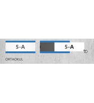 Okullara Özel Kampanya Değiştirilebilir Okul Sınıf Kapı İsimliği (Mavi)