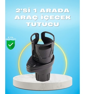 Çiftli Araba Bardak Tutucu Karbon Fiber Görünümlü 360° Ayarlı