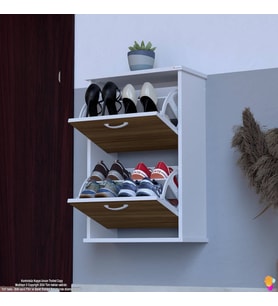Modilayn UMAY Asma Kapı Önü 52x 78 x26 cm’ lik 2 Düşer Kapak 4 Göz Bölmeli Ayakkabılık