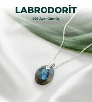 Luxtone Sertifikalı Labradorit 925 Ayar Gümüş Kolye Kadın Takı LX0520KL