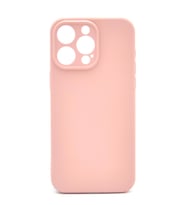 iPhone 14 Pro Max Uyumlu Düz Renk Esnek Yumuşak Silikon Kılıf  Rubber Pudra Pembe