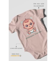 Sakinleşmem Ücretlidir Baskılı Bebek Zıbını – Çıtçıtlı Body  %100 Pamuk Kısa Kol (Pastel Pembe)