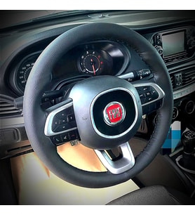 DİKİŞLİ DİREKSİYON KILIFI İTHAL SİYAH DERİ SİYAH DİKİŞLİ FIAT EGEA SEDAN İÇİN