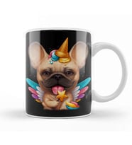 Fawn French Bulldog Ice Cream Unicorn Kupa Bardak Porselen