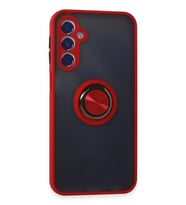 Northcity Samsung Galaxy M34 5G Uyumlu Kılıf Montreal Yüzüklü Silikon Kapak - Kırmızı