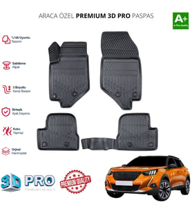 PEUGEOT 3008 ARACA ÖZEL 3D PASPAS 2018 2019 2020 2021 2022 2023 2024