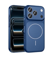 Apple iPhone 17 Pro Kılıf Şarj Özellikli Kamera Lensli 1.8mm İnce Sert Formen Ka (Mavi)