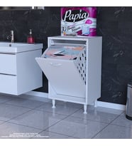 Modilayn SÖKE 45 x 75 x 32,5 cm 1 Göz Sepetli kirli çamaşır banyo dolabı pratik çok foksiyonlu düzenleyici dolap