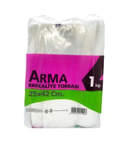 Arma Şeffaf Naylon 3 Kg.lık 25x42 Cm. Bakkaliye Poşeti Torbası - 1 Kg. - Ort. 140 Adet - 1 Paket (Beyaz)