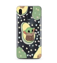 Samsung Galaxy A20/A30 Uyumlu Baby Yoda Desenli Şeffaf Telefon Kılıfı