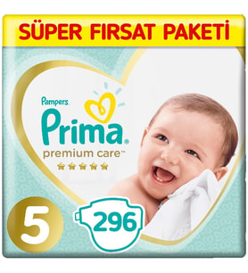Prima Premium Care 5 Beden Bebek Bezi 74x4 296 Adet