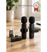 Torima Yaka Mikrofonu Type-C Lightning Dönüştürücülü 2 Adet Kablosuz Mikrofon K9