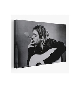 Kurt Cobain Sigara İçen Ünlü Baskı Duvar Sanatı Kanvas Tablo Nirvana Baskı-5405