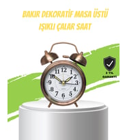 Nostaljik Bronz Metal Alarmlı Masa Saati Büyük Boy Dekoratif Ve Şık Tasarım