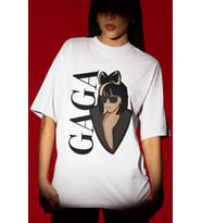 Tasarım Lady Gaga Şarkıcı Baskılı Unisex Oversize Tişört