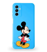 Samsung Galaxy M13 Uyumlu Lansman Kılıf Altı Kapalı İçi Kadife  Mickey Mouse-D Tasarımlı  Kapak (Şeffaf)