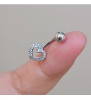 Kalpli Göbek Piercingi Çelik Silver Renkli Minimal (Çok Renkli)