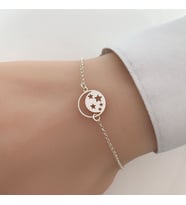 Yıldızlar ve Ay Gümüş Bileklik 925K