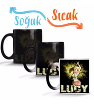 Fairy Tail Lucy Heartfilia Guild Symbol Key Sihirli Kupa Bardak Porselen