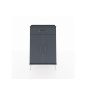 Arges Komodin 2 Raflı Tek Çekmeceli 2 Kapaklı 60x30x96 Antrasit-Antrasit