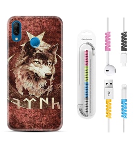 Huawei P20 Lite Mate 10 20 Lite Pro P40 Lite KılıfKablo Koruma Spiral Silikon Göktürk 3 1412