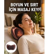 Isıtma Özellikli Derin Yoğurma Masaj Yastığı Priz & Çakmak Girişli Yeni Nesil