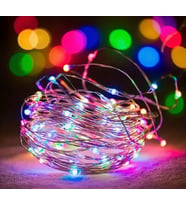 78 inç-2M-20led'ler / Renkli Pil ile çalışan Peri Işıkları Gümüş Tel LED Dizili Işıklar