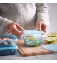 Plastik saklama kabı seti, mavi, 0,6 lt, 3 parça