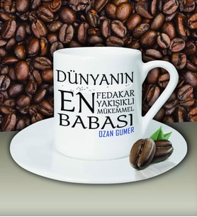 Kişiye Özel Dünyanın En En En Babası Temalı Beyaz Kahve Fincanı