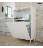Modilayn Kirli Çamaşır Dolabı Banyo Dolabı Oyuncak Dolabı (Beyaz)