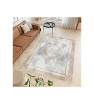 Rovigo Home Dijital Baskı Yıkanabilir Kaymaz Taban Salon Halısı RVG0429 (Krem)