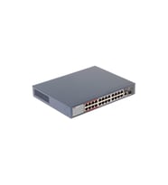 HIKVISION DS-3E0326P-E/M(B), 24 Port, MegaBit, 24 Port PoE, 250W, +1 Port GigaBit Uplink, +1 Port GigaBit SFP, Yönetilemez, Rack Mount Switch