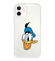 Apple iPhone 12 Mini Uyumlu Kapak Donald Duck Tasarımlı Şeffaf Silikon Kılıf