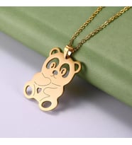 Kişiye Özel 925 Ayar Gümüş Panda Kolye (Gold)
