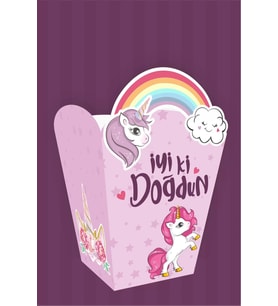 Unicorn Temalı Popcorn Kutusu (mısır) 8'li
